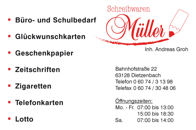 Schreibwaren M&uuml;ller