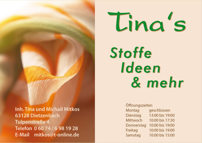 Tina's Stoffe Ideen & mehr